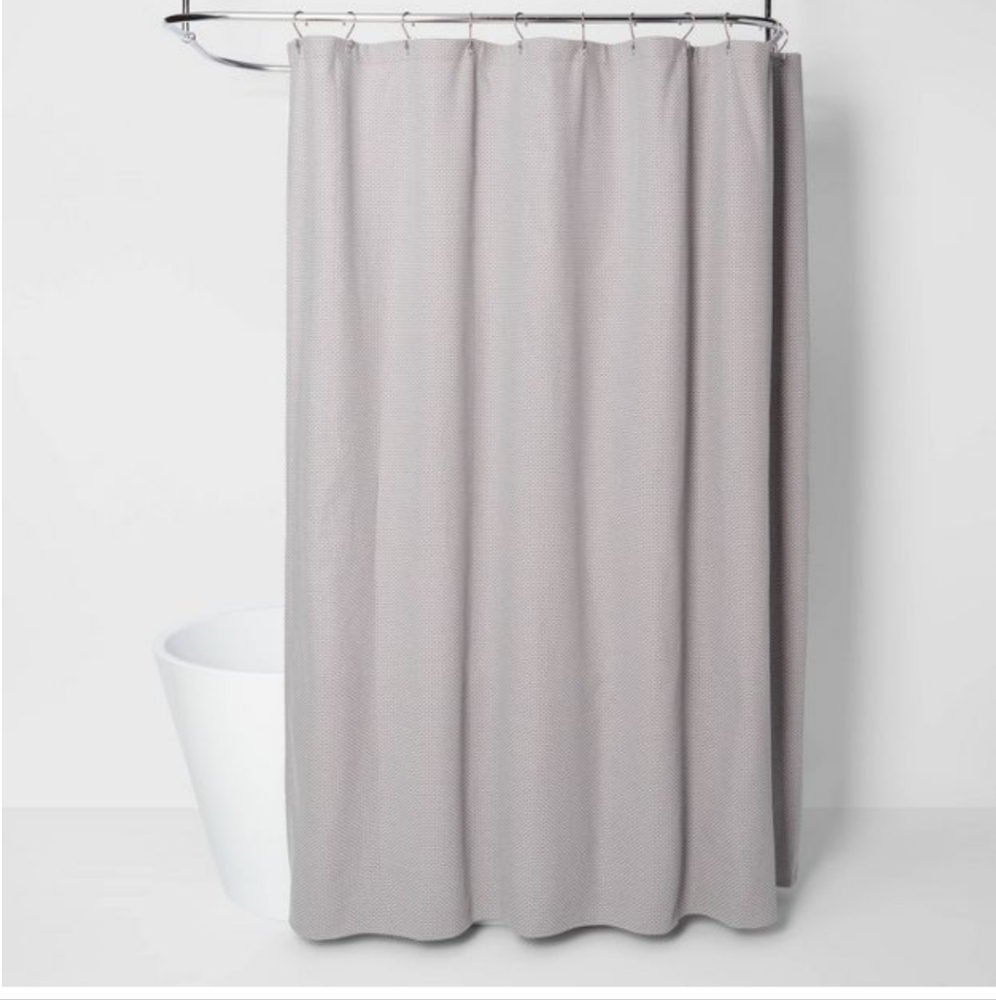 Project 62 shower curtain mosaic design pigeon gray